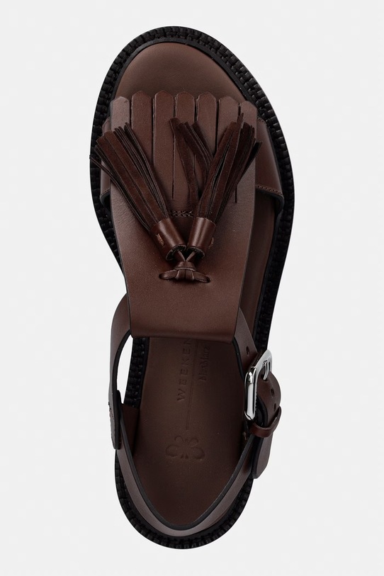 Weekend Max Mara sandały damskie skórzane Wkaarte brązowy 2615521095600.BROWN