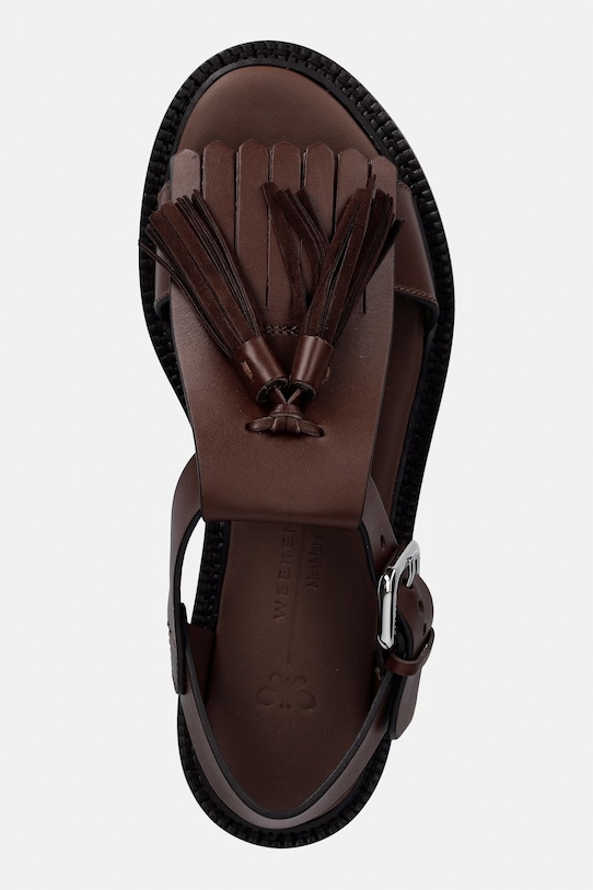 Weekend Max Mara sandały damskie skórzane Wkaarte brązowy 2615521095600.BROWN