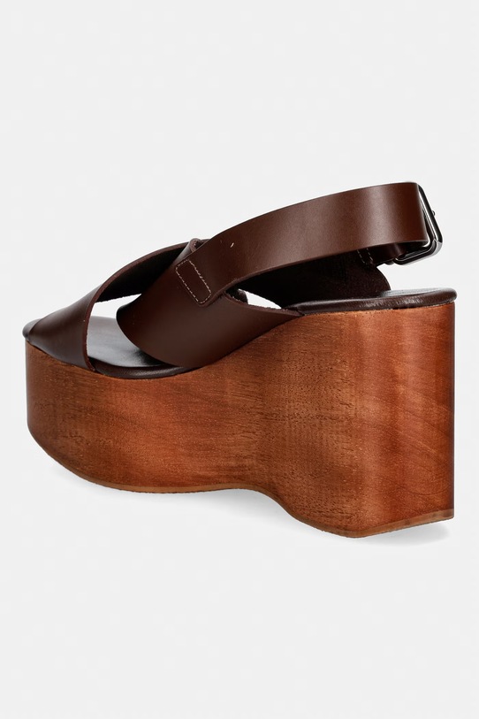 Obuwie Weekend Max Mara sandały skórzane Wkaangio 2615521115600.BROWN brązowy