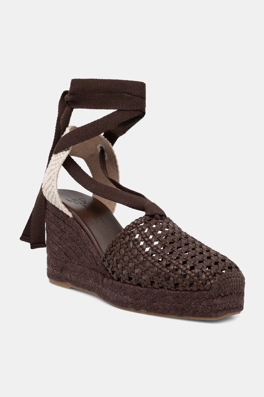 Weekend Max Mara espadryle na koturnie damskie Wkaaccordo brązowy 2615521155600.TOBACCO