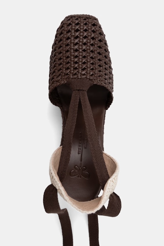 Weekend Max Mara espadryle na koturnie damskie Wkaaccordo brązowy 2615521155600.TOBACCO