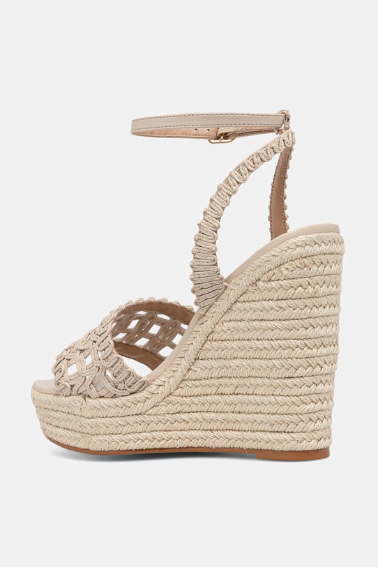 Boty Twinset sandály na klínku 261TGT076.00059 béžová