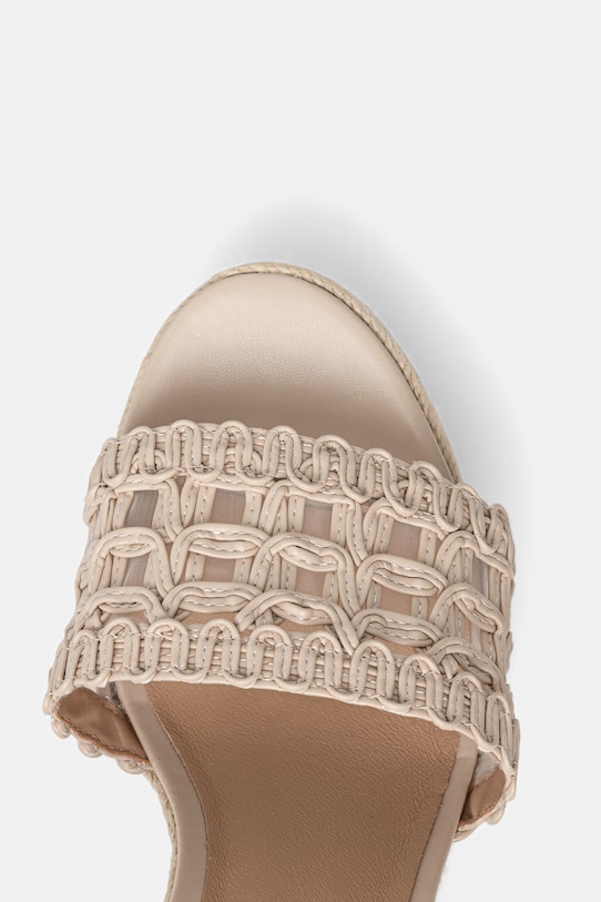 Twinset sandály na klínku béžová 261TGT076.00059