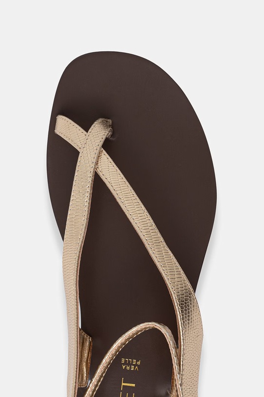 Twinset Σανδάλια Γυναικεία δερμάτινα 261TGT016.13534 χρυσαφί