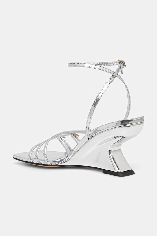 Obuwie Souliers Martinez sandały na koturnie skórzane EDEN EDEN.SILVER srebrny