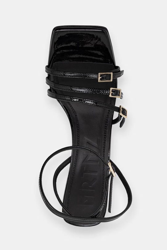 Souliers Martinez σανδάλια σε σφήνα δερμάτινα EDEN μαύρο EDEN.BLACK