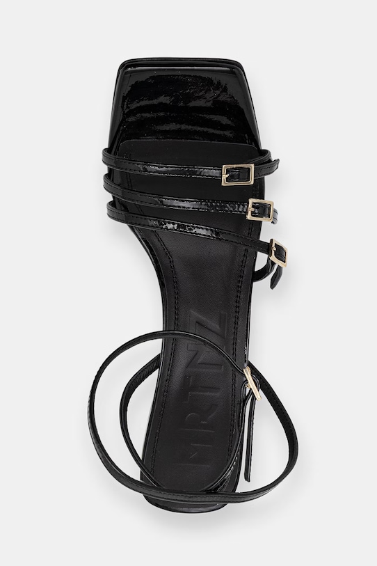 Souliers Martinez σανδάλια σε σφήνα δερμάτινα EDEN μαύρο EDEN.BLACK