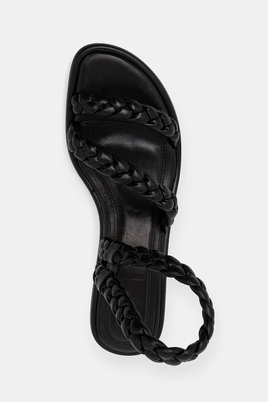 Souliers Martinez sandały na niskim obcasie skórzane ANAYA czarny ANAYA.BLACK