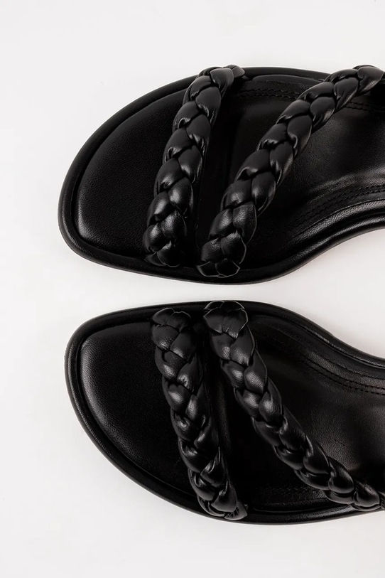 Souliers Martinez sandále na nízkom podpätku z kože ANAYA ANAYA.BLACK čierna