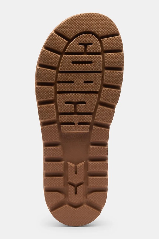 Coach sandały na płaskim obcasie damskie skórzane Brynn Crystal Signature Sandal CEF38.TN2 brązowy