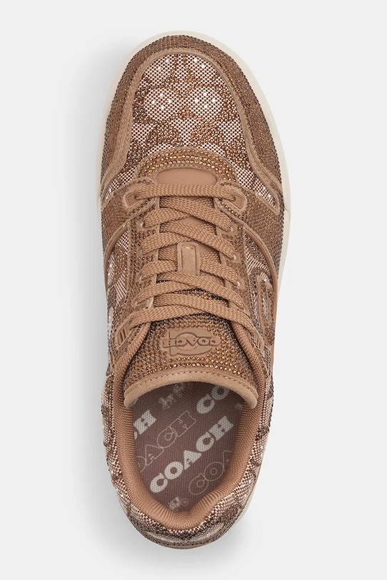 Coach Coach All Over Crystals Signature sneakersy damskie brązowy CEG68.E28