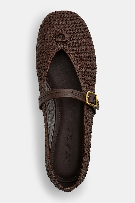 Coach baleriny Sculpted C Raffia Soft Mary Jane brązowy CEF18.MPL