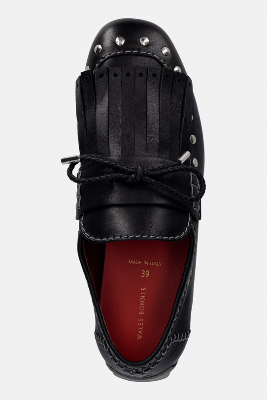 Wales Bonner Montego Tasseled mokasíny dámske kožené čierna WBW46000A.23010.999