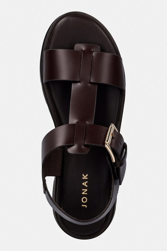 Jonak sandále na platforme dámske kožené LISBONNE CUIR hnedá 3800333