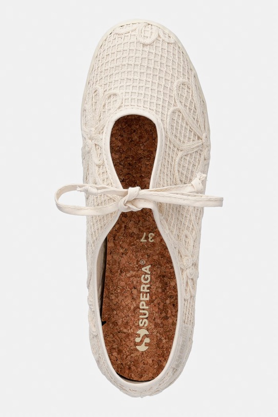 Superga balerinke 2442 BALLERINA LACE NET FLOWER bež S1138PW.AAG