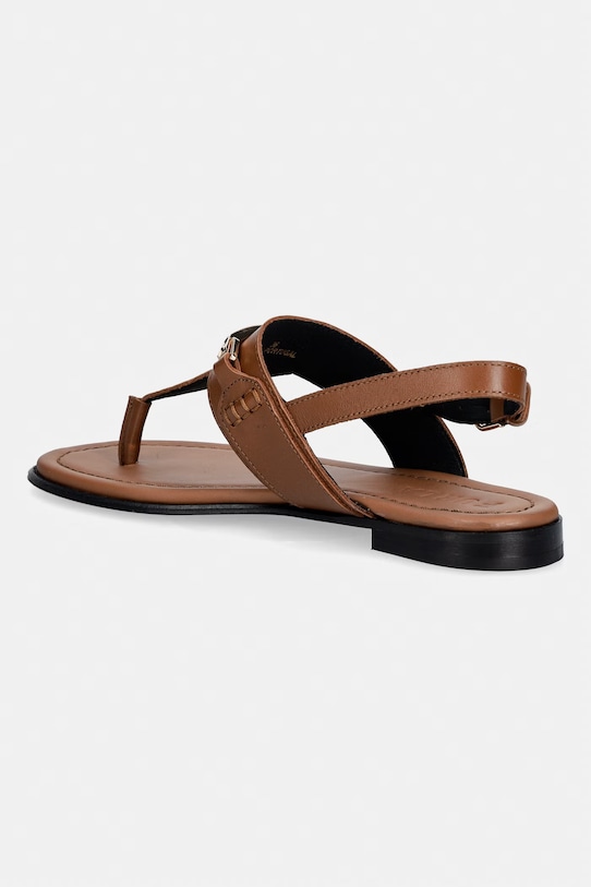 Obuwie Furla sandały na płaskim obcasie damskie skórzane Heritage Thong YL14FHE.A.0532.03B00 brązowy