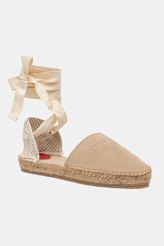 Love Moschino espadryle damskie zamszowe beżowy JA10562G0OIG5104