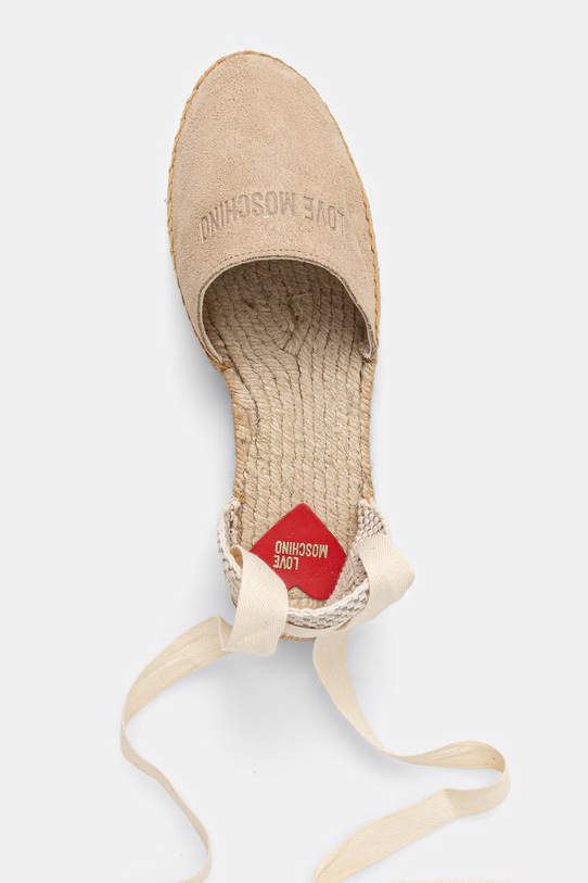 Love Moschino espadryle damskie zamszowe beżowy JA10562G0OIG5104