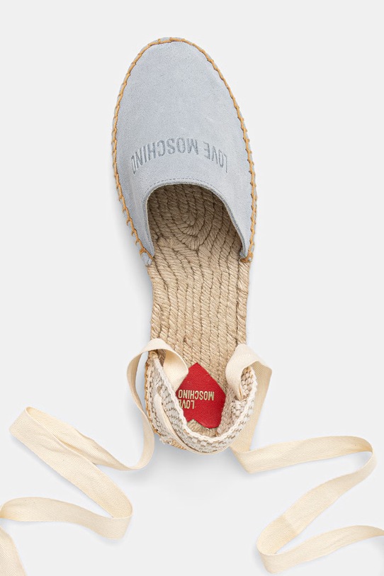Love Moschino espadryle damskie zamszowe niebieski JA10562G0OIG5701