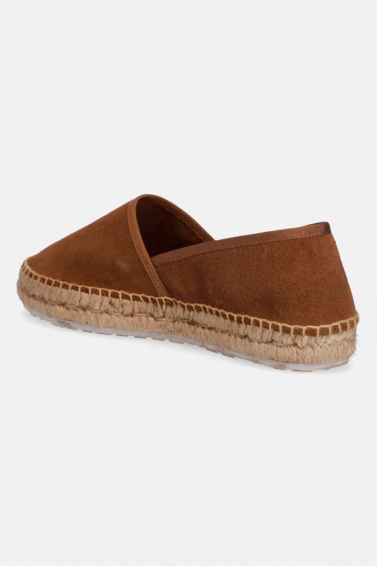 Obuwie Love Moschino espadryle na płaskim obcasie damskie zamszowe JA10572G0OIG5200 brązowy