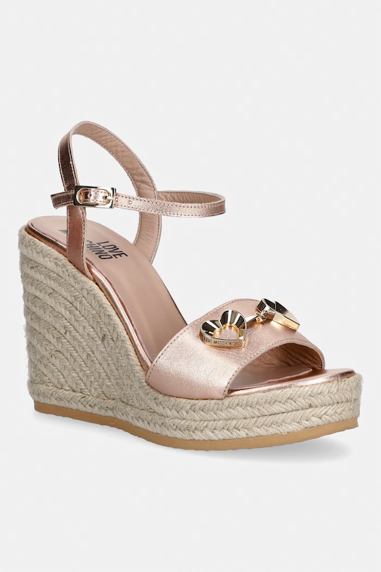 Love Moschino sandále na platforme po celej dĺžke dámske béžová JA1615BI0OIC0600