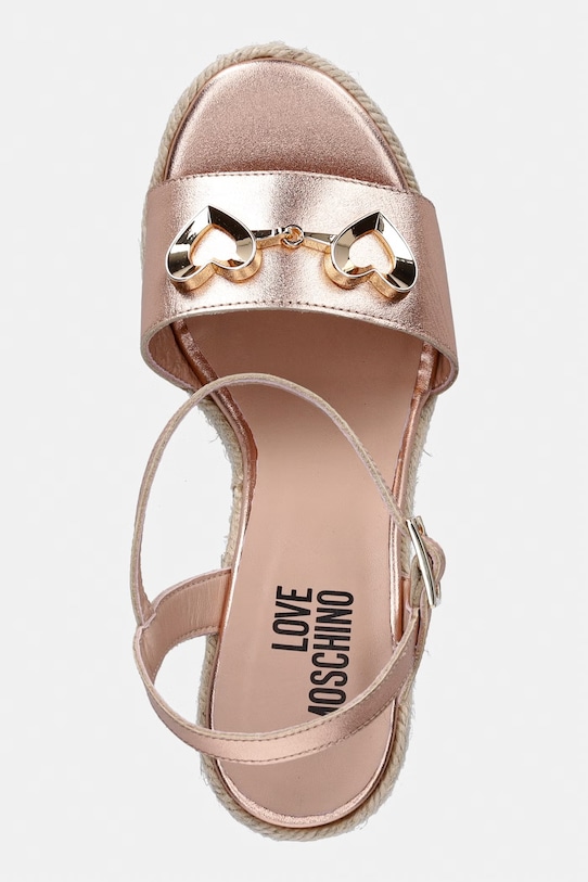 Love Moschino sandále na platforme po celej dĺžke dámske béžová JA1615BI0OIC0600