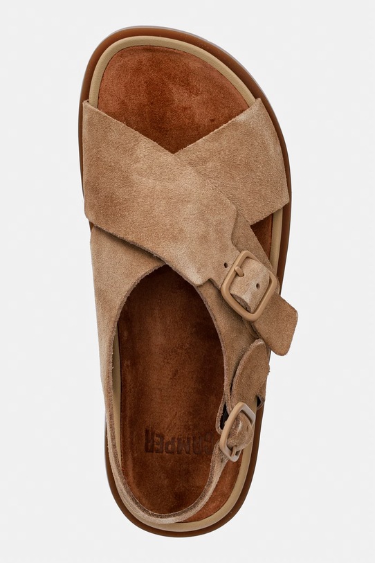 Camper sandały damskie zamszowe Lluc Sandal beżowy K201880.002