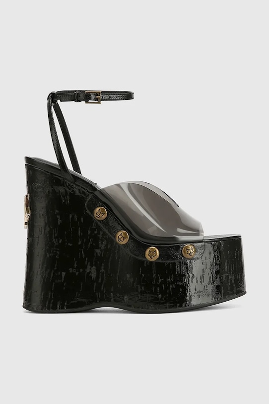 Naked Wolfe sandale cu talpă compensată de damă negru Tiger.Lilly