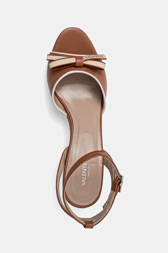 Valentino sandały na wysokim obcasie skórzane CUOIO DRESS brązowy 91D2588NAP.CUOIO