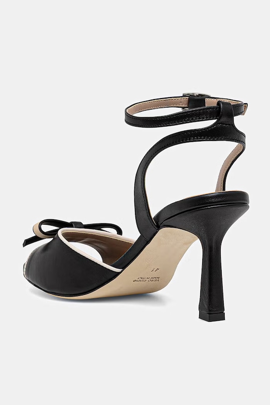 Obuwie Valentino sandały na wysokim obcasie skórzane BLACK DRESS 91D2588NAP czarny