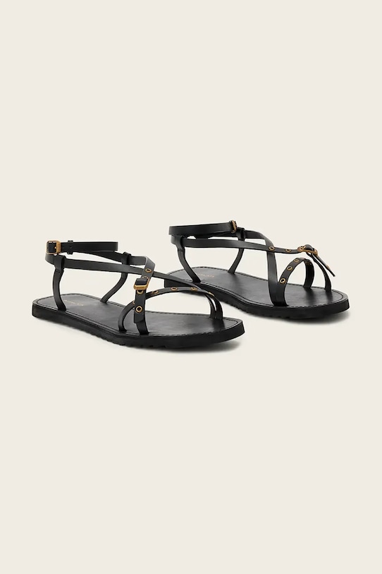 AllSaints σανδάλια με ανοιχτό τακούνι Γυναικεία δερμάτινα Tyla Eyelet Sandal W120FE μαύρο SS26