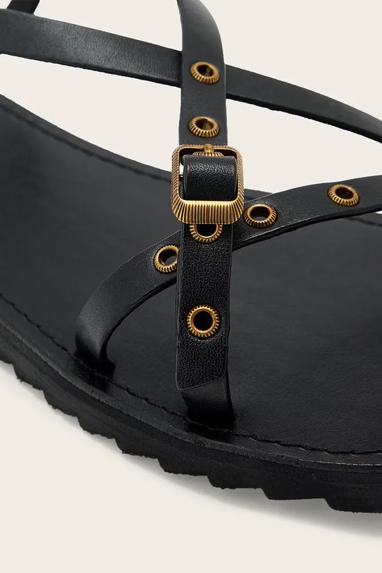 AllSaints σανδάλια με ανοιχτό τακούνι Γυναικεία δερμάτινα Tyla Eyelet Sandal μαύρο W120FE