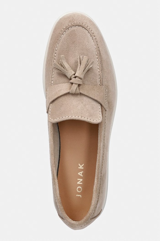 Jonak mokasinke za žene od brušene kože NUIT CROUTE bež 3800362.E26