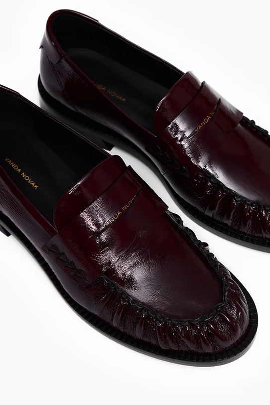 Vanda Novak mokasyny damskie skórzane Greta Glossy Ruby Greta.Glossy.Ruby bordowy