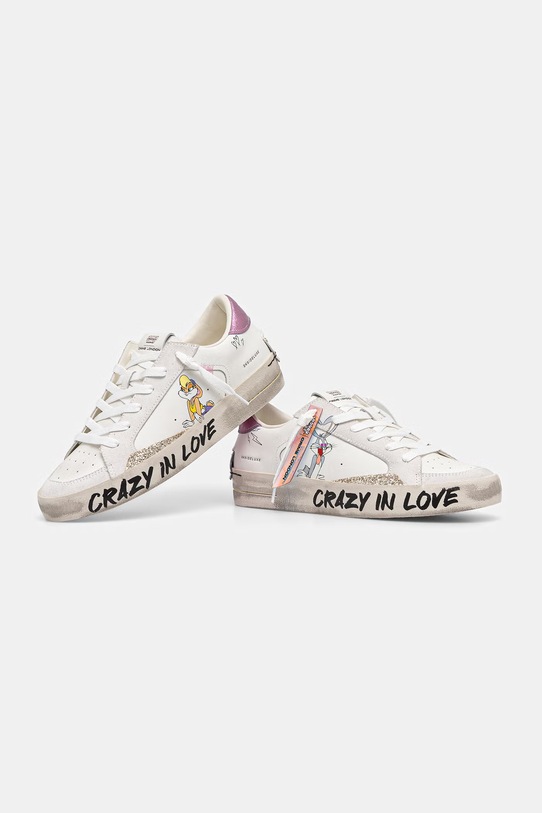 Crime London SK8 DELUXE sneakersy damskie skórzane 88111PP8.10 biały SS26