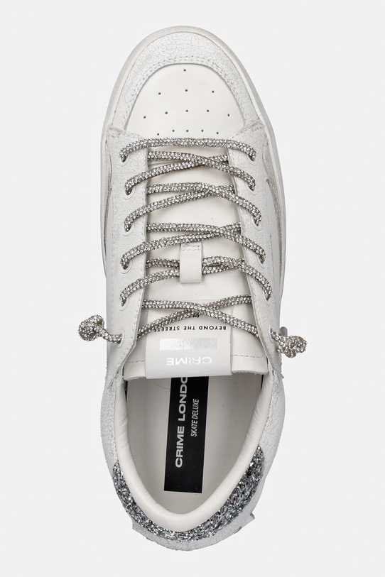 Crime London SK8 DELUXE WEDGE sneakersy damskie skórzane biały 20132PP7.10