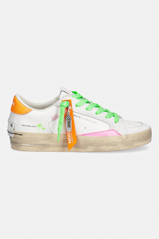 Crime London SK8 DELUXE sneakersy damskie skórzane 29110PP8 biały SS26