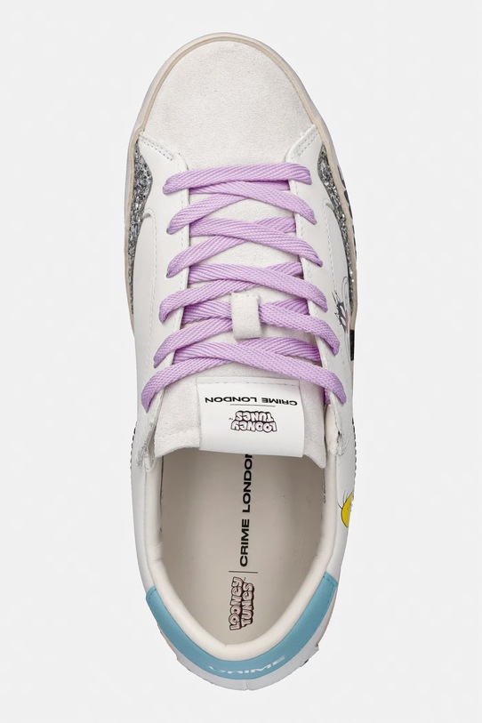 Crime London DISTRESSED sneakersy damskie skórzane biały 88050PP8