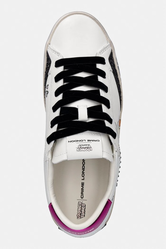 Crime London DISTRESSED sneakersy damskie skórzane biały 88009AA8.10