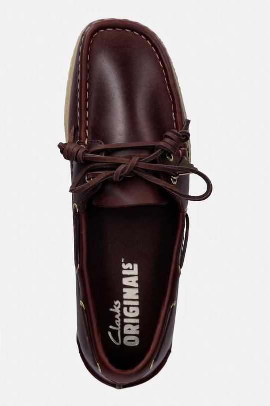 Clarks Originals Godney Boat mokasyny damskie skórzane brązowy 26185687