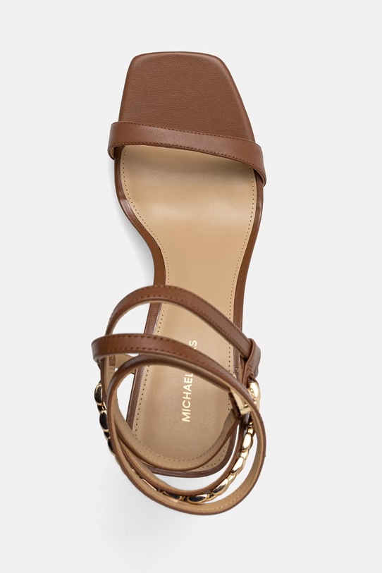 MICHAEL Michael Kors σανδάλια σε μια καρφίτσα δερμάτινα Marcia Heeled Sandal καφέ 40S6MCHS2L.230