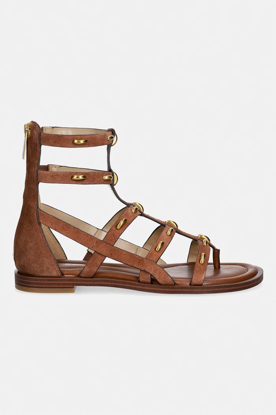 MICHAEL Michael Kors sandále rimankové dámske kožené Noa Flat Sandal 40S6NOFS1S.230 hnedá SS26