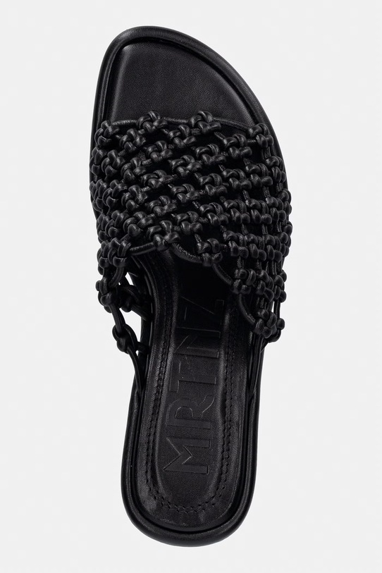 Souliers Martinez natikači z visoko peto ženski usnjeni MARIZA črna Mariza.Black