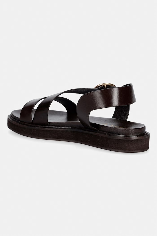 Obuwie Jonak sandały na płaskim obcasie damskie skórzane WASH 3800020.24 brązowy