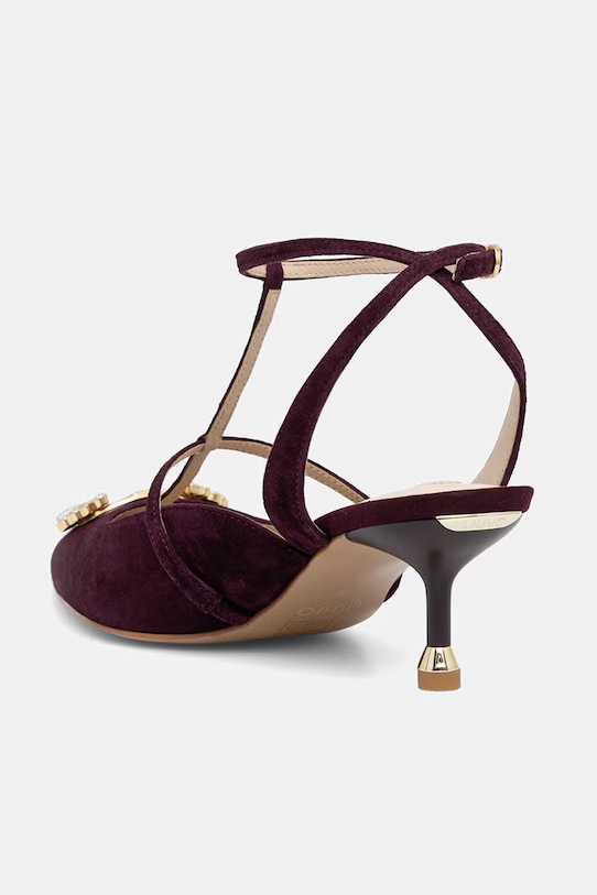 Obuwie Liu Jo szpilki nubukowe DEVA 01 SF5009P0021S1228 bordowy