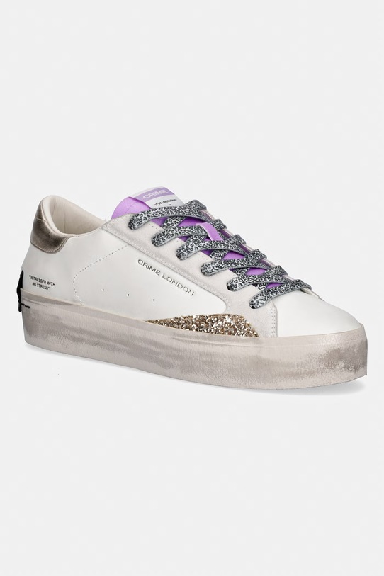 Crime London DISTRESSED PLATFORM tenisky dámske kožené biela 29055PP8.10