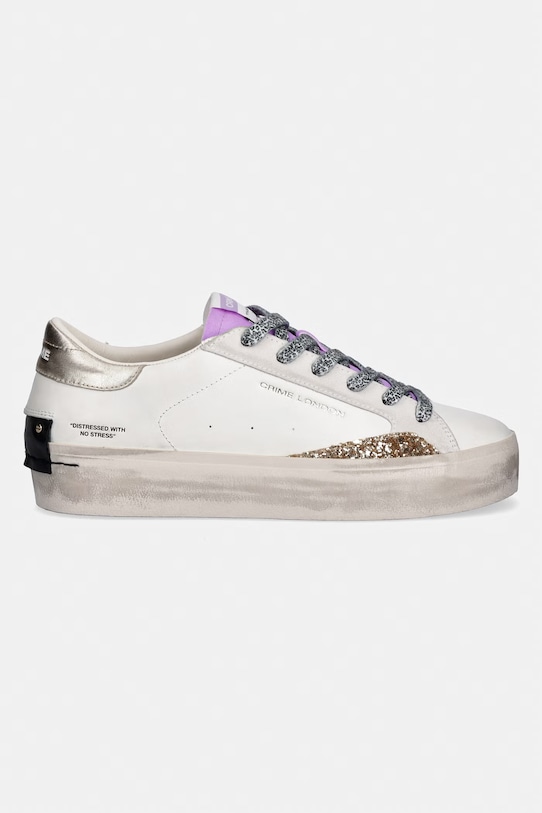 Crime London DISTRESSED PLATFORM tenisky dámske kožené 29055PP8.10 biela SS26