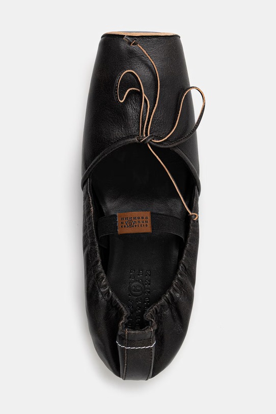 MM6 Maison Margiela baleriny skórzane czarny S66WZ0037.P7706