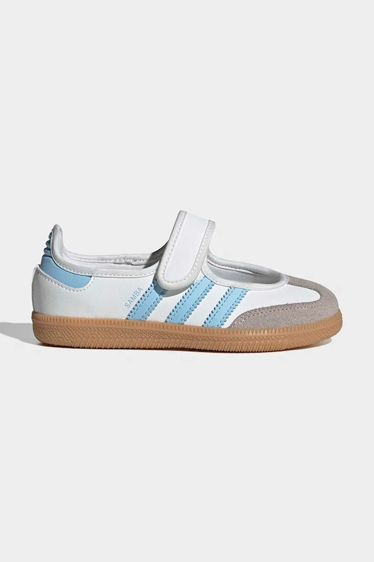adidas Originals balerini din piele pentru copii SAMBA JANE piele întoarsă alb JQ9305
