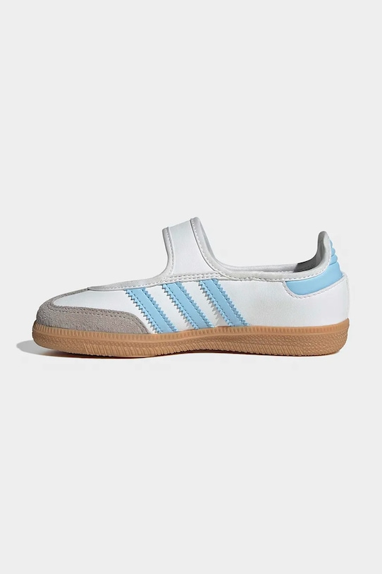 adidas Originals balerini din piele pentru copii SAMBA JANE alb JQ9305
